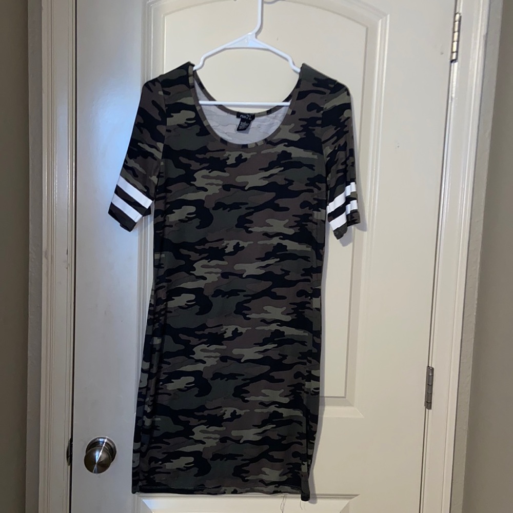 Camo print t shirt dress